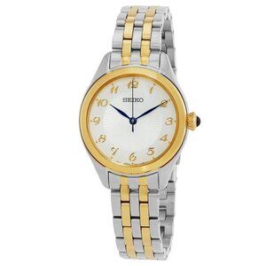 NWT Authentic Seiko Quartz Silver Dial Two-Tone Women's Watch
